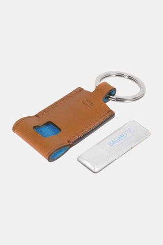 Llavero de piel con memoria USB - Piquadro - Marrón