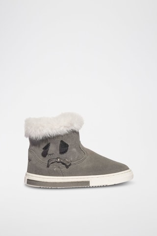 Botines de nobuk forrados Baby Glitter - Blanco, negro y gris