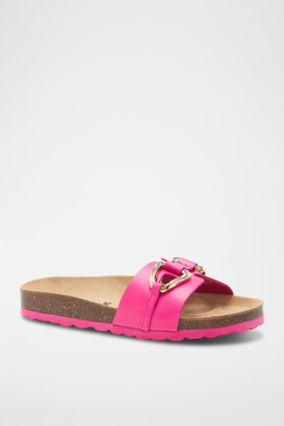 Mules em couro - 
Rosa