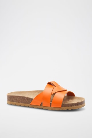 Mules em couro - 
Laranja