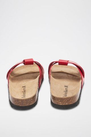 Mules em couro - 
Vermelho