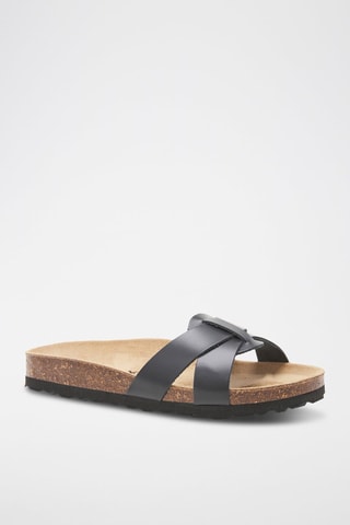 Mules em couro - 
Preto