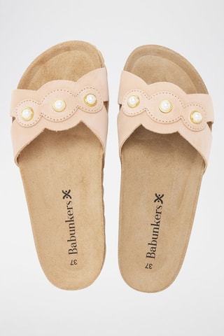 Mules em couro - 
Rosa-claro
