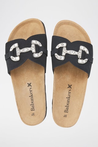 Mules em couro - 
Preto