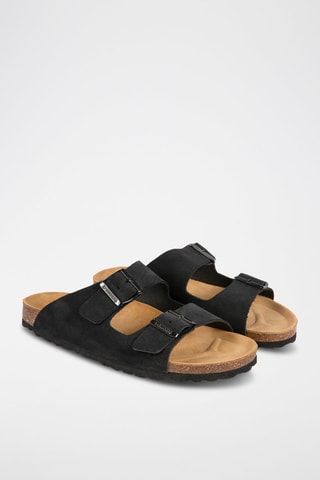 Mules de nobuck Preto