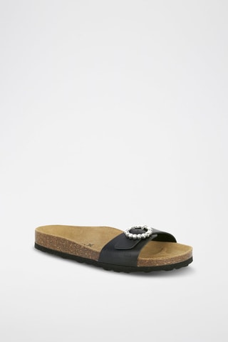 Mules em couro 
Preto