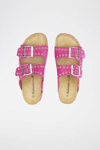 Mules em couro 
Rosa