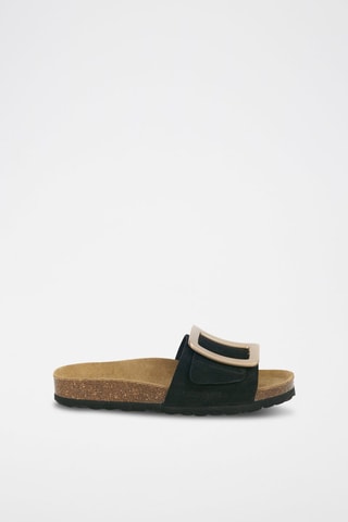 Mules em couro 
Preto
