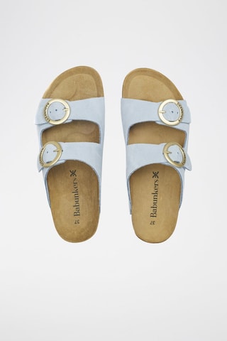 Mules em couro 
Azul