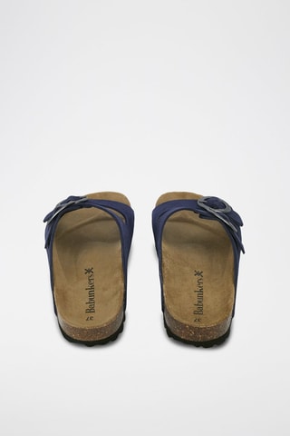 Mules em couro 
Azul