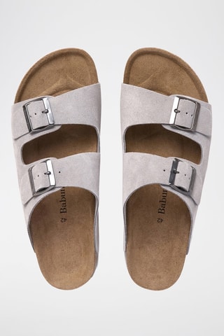 Mules em nobuck - Cinzento