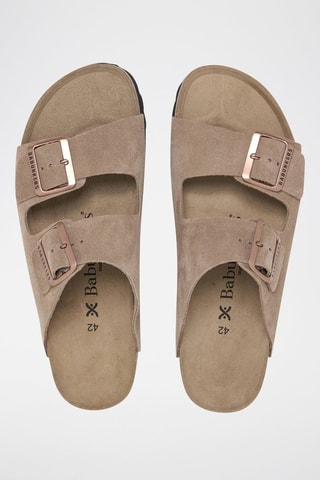 Mules em nobuck - Castanho