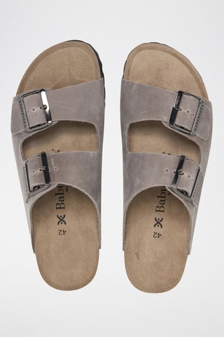 Mules em couro - Cinzento
