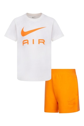 T-shirt et short - Blanc et orange - Nike
