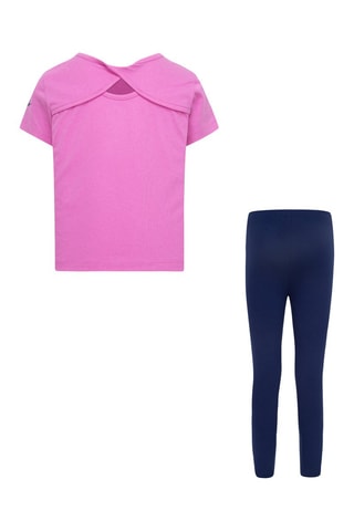 T-shirt et legging de sport Happy Camper - Bleu marine et rose - Nike 