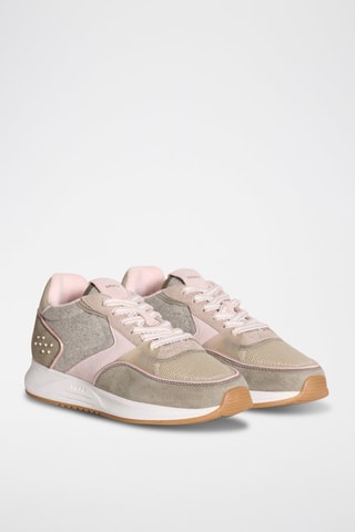 Baskets en cuir Dalston - Beige et rose
