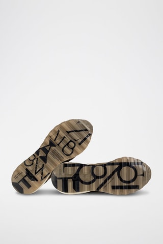 Baskets en cuir Zimbabwe - Vert foncé et marron