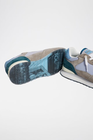 Baskets en cuir Bristol - Bleu et gris