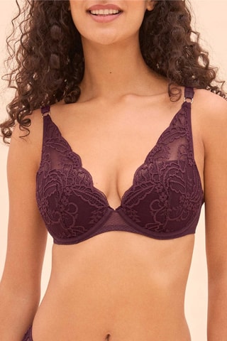 Soutien-gorge coque en dentelle Mary - Bordeaux