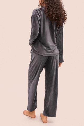 Pantalon de pyjama en velours Byron - Gris foncé