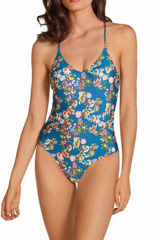 Maillot 1 pièce coques - Bleu canard - Dolores Cortés