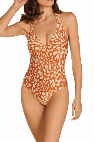 Maillot 1 pièce push-up - Marron - Dolores Cortés