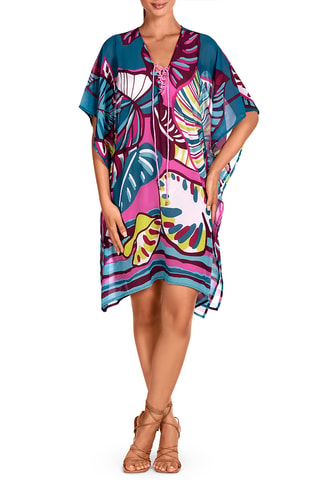 Caftan de plage - Bleu canard - Dolores Cortés