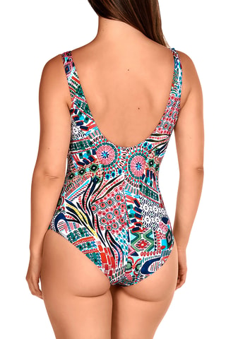 Maillot 1 pièce - Vert et rouge - Dolores Cortés