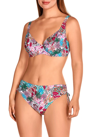 Maillot 2 pièces taille haute - Rouge et vert - Dolores Cortés