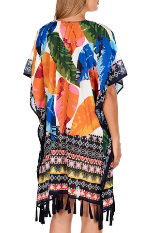 Caftan de plage - Bleu et noir - Dolores Cortés