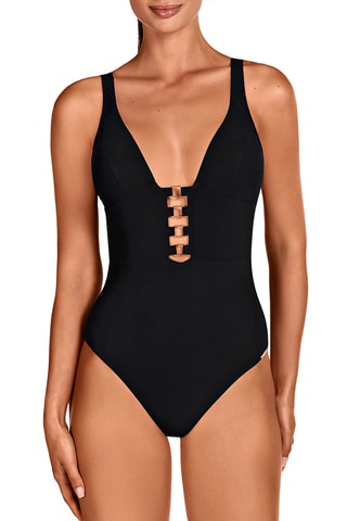 Maillot 1 pièce coques - Noir - Dolores Cortés