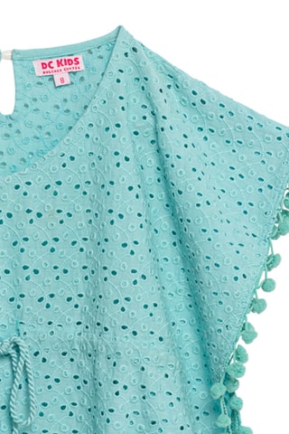 Caftan en broderie anglaise - Turquoise - DC-Kids Dolores Cortés