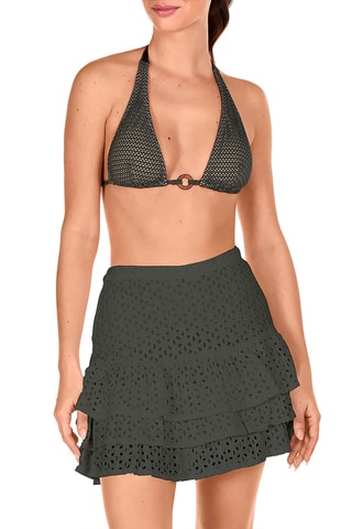 Jupe de plage en broderie anglaise - Vert foncé - Lola