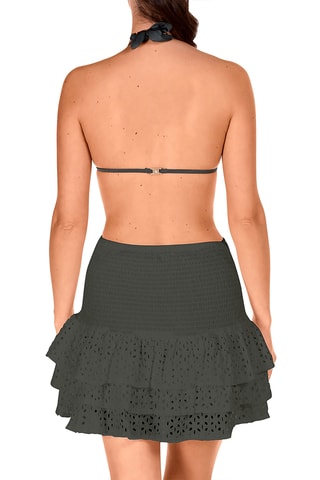 Jupe de plage en broderie anglaise - Vert foncé - Lola