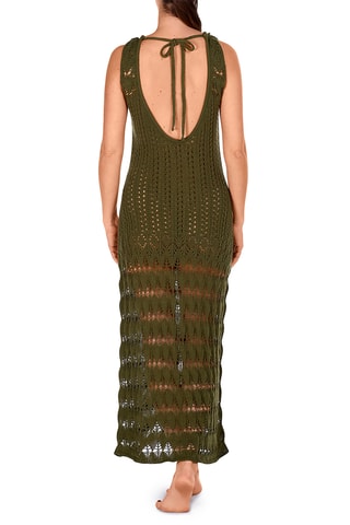 Robe de plage en coton biologique - vert foncé - Lola