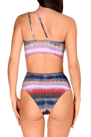 Trikini asymétrique tie and dye coques - Violet - Lola