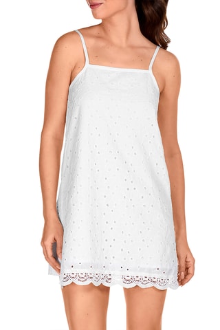 Robe de plage en broderie anglaise - Blanc - Lola
