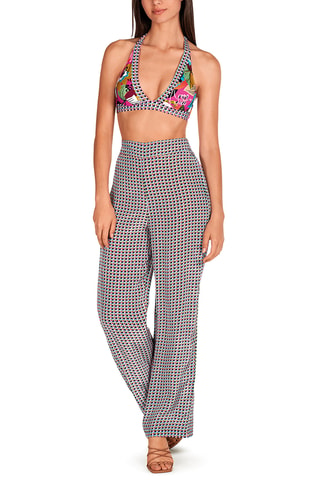 Pantalon ample de plage taille haute - Noir - Dolores Cortés