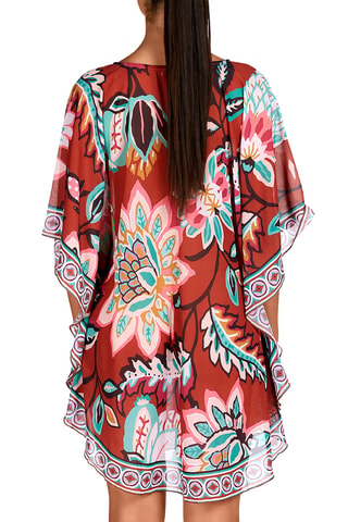 Caftan de plage - Rouge brique - Dolores Cortés