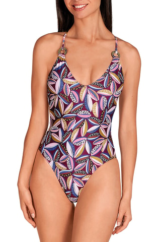Maillot 1 pièce coques - Violet - Dolores Cortés