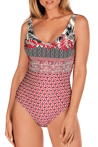 Maillot 1 pièce gainant coques - Rouge - Dolores Cortés