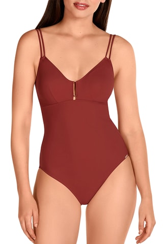 Maillot 1 pièce coques - Marron - Dolores Cortés
