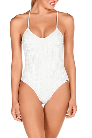 Maillot 1 pièce coques - Blanc - Dolores Cortés