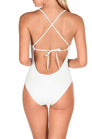 Maillot 1 pièce coques - Blanc - Dolores Cortés