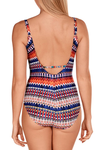 Maillot 1 pièce - Bleu marine et orange - Dolores Cortés