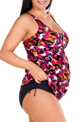 Tankini de grossesse - Rose foncé et noir - Dolores Cortés