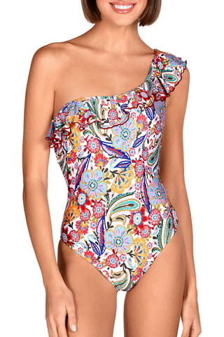 Maillot 1 pièce asymétrique - Rose - Lola