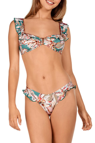 Maillot 2 pièces coques - Vert et taupe - Lola