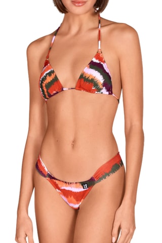 Maillot 2 pièces tie and dye coques - Rouge - Lola