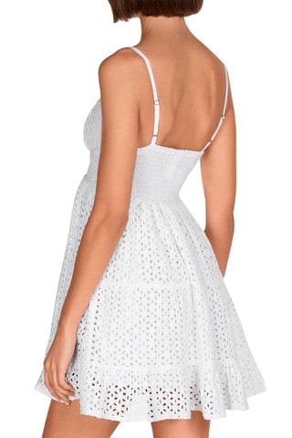 Robe de plage en broderie anglaise - Blanc - Lola